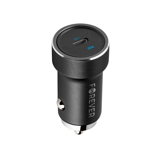Forever CC-06 PD QC autolaturi 1x USB-C 20W, musta
