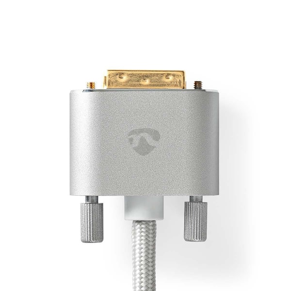 Nedis HDMI™ -kaapeli | HDMI™ liitin | DVI-D 24+1-Pin Uros | 2560x1600 | Kullattu | 2.00 m | Suora | Punottu | Hopea | Laatikko kannella ja ikkunalla