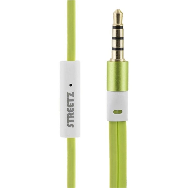 STREETZ In-ear hörlurar med mikrofon, media/svarsknapp, 3.5 mm, Grön