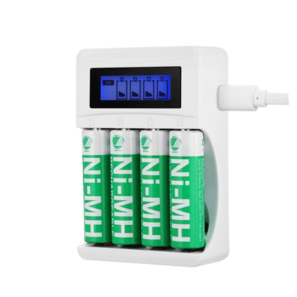 DELTACO Ultimate Ni-Mh USB charger with 4 x AA batteries