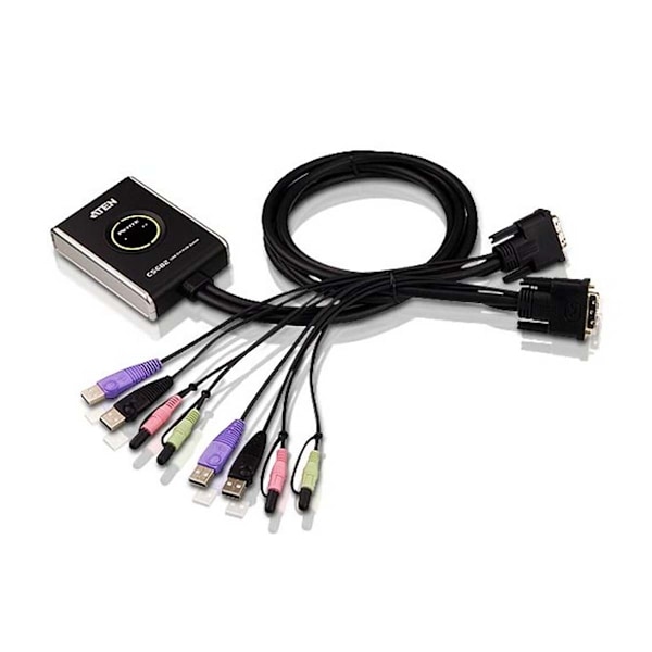 2-Väylä KVM Switch Musta