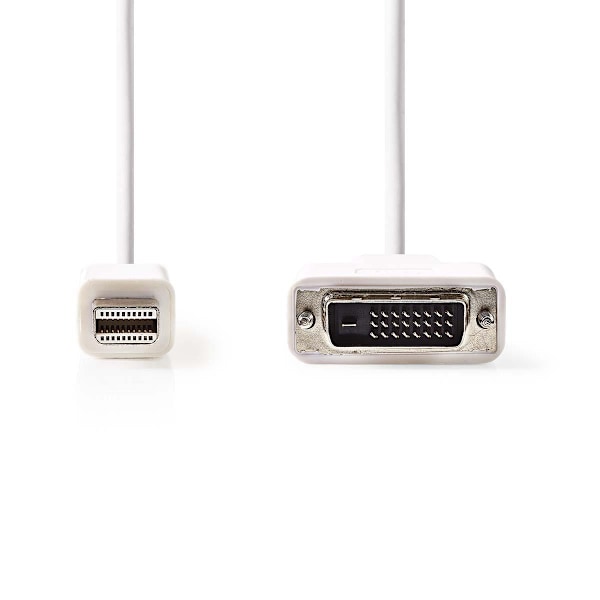 Nedis Mini DisplayPort kabel | DisplayPort 1.2 | Mini DisplayPort han | DVI-D 24 + 1-pin han | 21.6 Gbps | Nikkelplateret | 2.00 m | Runde | PVC | Hvi