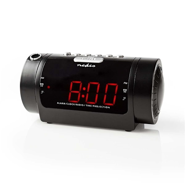 Nedis Digital vækkeur Radio | LED Display | Tidsprojektion | AM / FM | Snooze funktion | Sleep timer | Antal alarmer: 2 | Sort