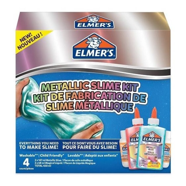 elmers Metallic slime kit, teal/pink