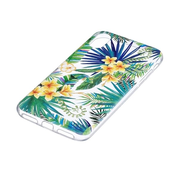 Blødt TPU cover til iPhone X/XS, Plants Transparent