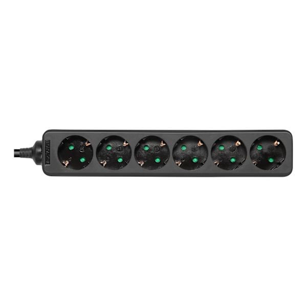 DELTACO outlet 6xCEE 7/3 1xCEE 7/7 5m black
