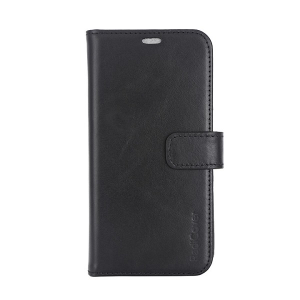 RADICOVER Wallet Case 2i1 Anti-stråling Læder MagS Sort - iPhone 15 Svart