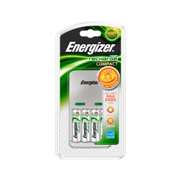 ENERGIZER Laddare Compact 2000 4x AA 2000mAh Svart