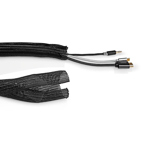Nedis Kabelhantering | Ärm | 1 st. | Maximal kabeltjocklek: 30 mm | Nylon | Svart