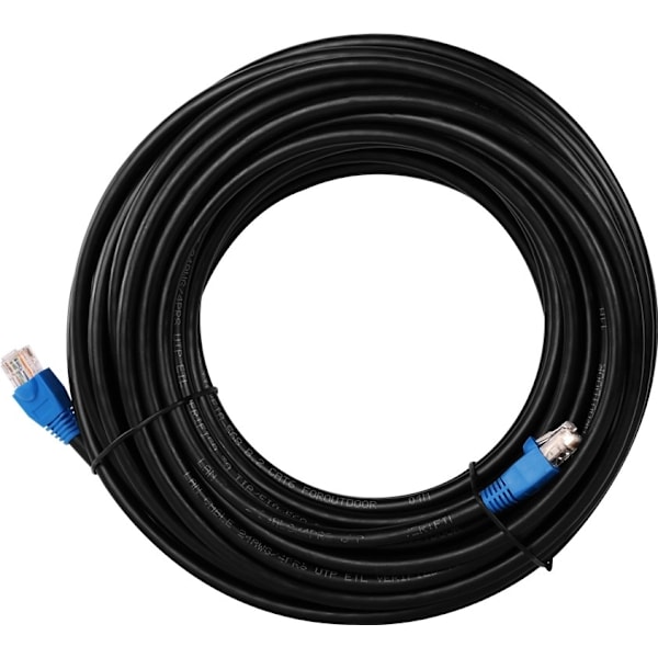 Goobay CAT 6 udendørs netværkskabel, U/UTP, sort kobberbeklædt aluminiumleder (CCA), dobbelt ydre kappe (PE), 40 m