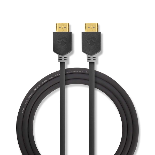 Nedis High Speed ​​HDMI ™ kabel med Ethernet | HDMI™ Kontakt | HDMI™ Kontakt | 4K@60Hz | ARC | 18 Gbps | 7.50 m | Rund | PVC | Antracit | Låda