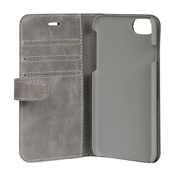 Essentials iPhone 6/7/8/SE (2020), Läder wallet 3 kort, grå Grå
