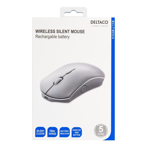 DELTACO Trådlös mus med USB mottagare