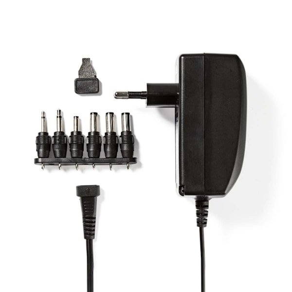 Nedis Universal nätadapter | 27 W | 3 - 12 V DC | 1.80 m | 2.25 A A | 6 plug(s) | Svart