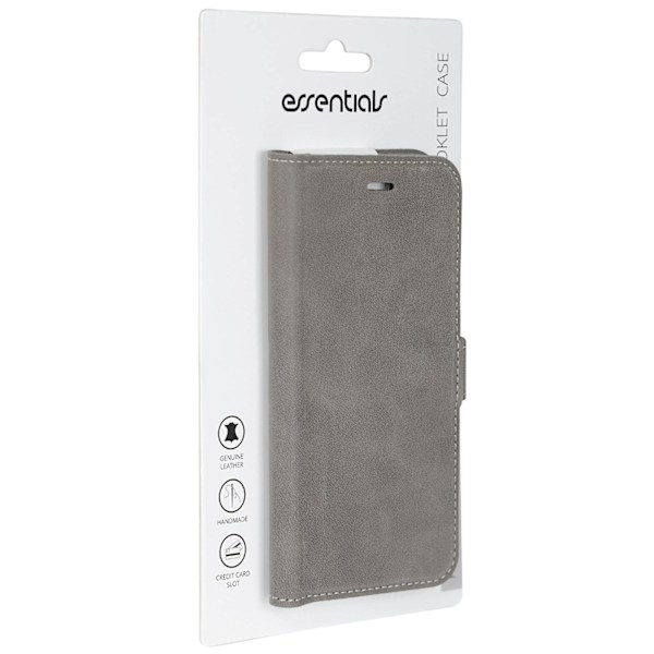Essentials iPhone 6/7/8/SE (2020), Läder wallet 3 kort, grå Grå