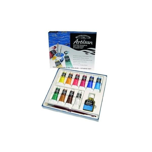 WINSOR Artisan water mix oil color 10x37ml + oil & brush