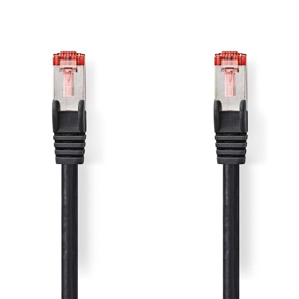 Nedis CAT6 Verkkokaapeli | RJ45 uros | RJ45 uros | S/FTP | 10.0 m | Pyöreä | LSZH | Musta | Label