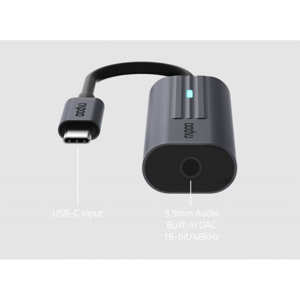 Rapoo Adapter USB-C UCA-1002 USB-C til 3.5mm Audio