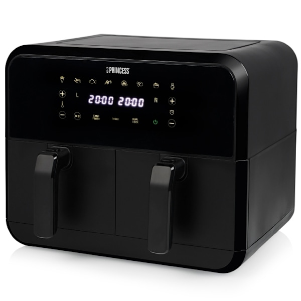 Princess Luftfritös med dubbla korgar 2X4l  2400W  182068 Svart