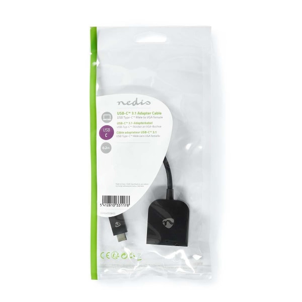 Nedis USB-C™ Adapter | USB 3.2 Gen 1 | USB-C™ Han | VGA Hun | 19