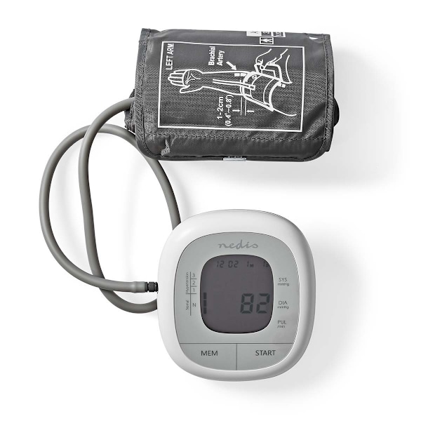 Nedis Blodtryksmåler | Arm | Baggrunds belyst LCD Display | 22 - 42 cm | Hukommelsespladser: 60 | Hvid