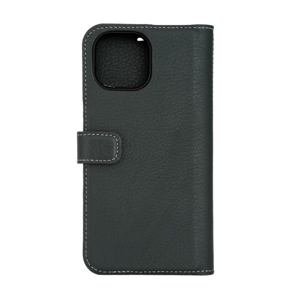 Essentials iPhone 15 leather Mag wallet, detachable, magnetic, g Grön