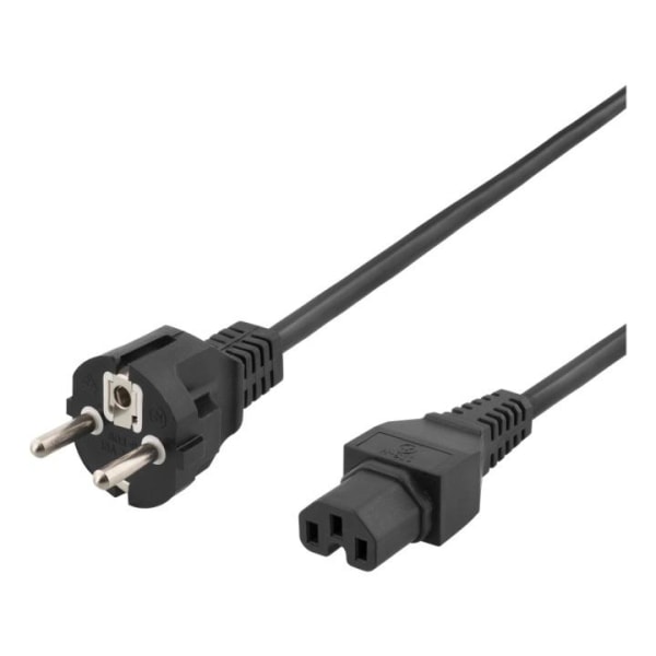 DELTACO power cord CEE 7/7 - IEC C15, 2m, black