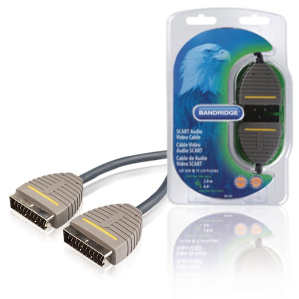 Bandridge SCART-kaapeli SCART Uros - SCART Uros 2.00 m Sininen