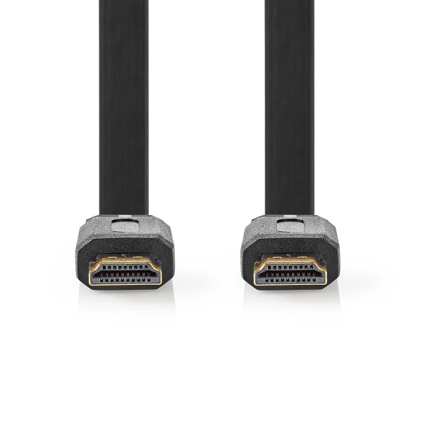 Nedis High Speed ​​HDMI ™ kabel med Ethernet | HDMI™ Stik | HDMI™ Stik | 4K@30Hz | 10.2 Gbps | 5.00 m | Fladt | PVC | Sort | Plastikpose