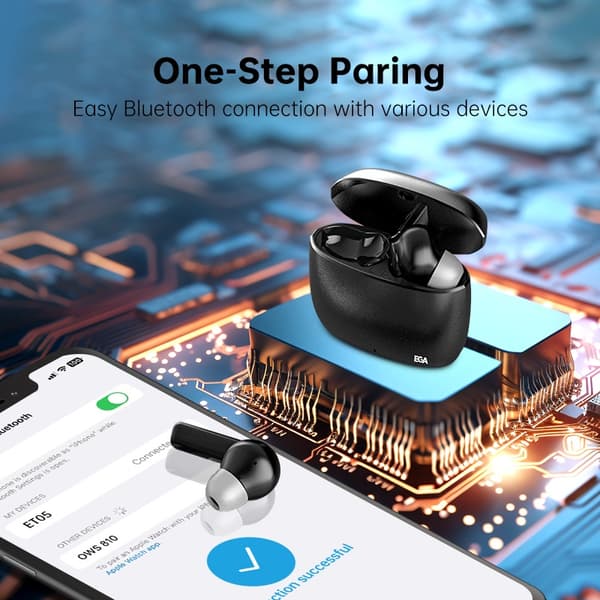 ET05 True Wireless Bluetooth -kuulokkeet, musta Svart