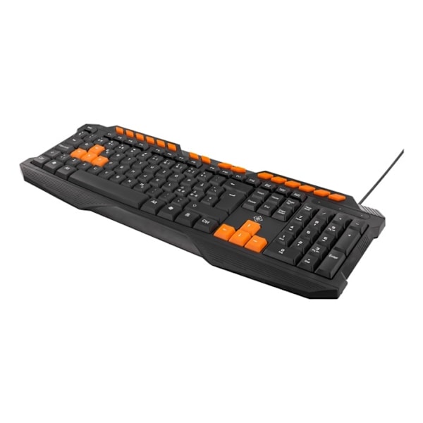 DELTACO GAMING keyboard, anti-ghosting, USB, nordic, black/orange Sort