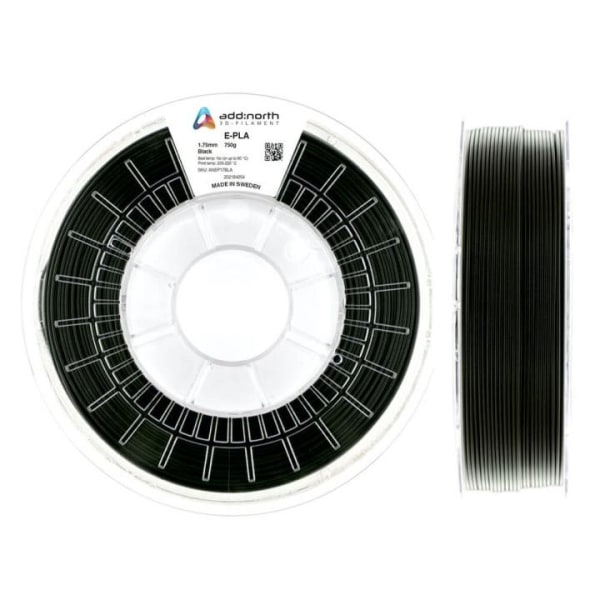 ADDNORTH Filament E-PLA 1.75mm 750g Sort