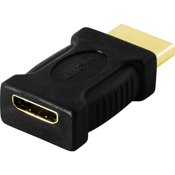 DELTACO HDMI-adapter, mini HDMI ho till HDMI ha, 19-pin, guldpläterad (HDMI-17)