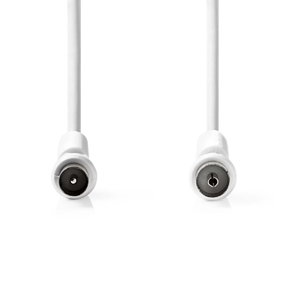 Nedis Koaksiaalikaapeli | IEC (Coax) Uros | IEC (Coax) Naaras | Niklattu | 120 dB | 75 Ohm | Nelinkertainen suojaus | 2.00 m | Pyöreä | PVC | Valkoine
