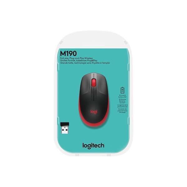 Logitech M190 datormöss Ambidextrous RF Trådlös Optisk 1000 DPI