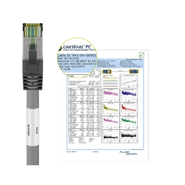 Goobay CAT 8.1 Patchkabel, S/FTP (PiMF), vit 99,9 % syrefri kopparledare (OFC), AWG 24, halogenfri kabelhölje (LSZH), 5 m