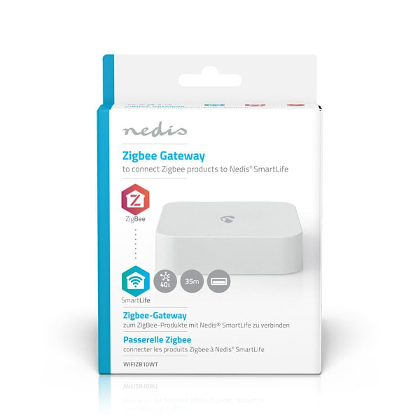 Nedis SmartLife Yhdyskäytävä | Zigbee 3.0 | 40 Laitetta | USB Virta | Android™ / IOS | Valkoinen