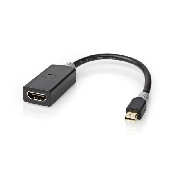 Nedis Mini DisplayPort kaapeli | DisplayPort 1.4 | Mini DisplayPort Uros | HDMI™ Ulostulo | 48 Gbps | Kullattu | 0.20 m | Pyöreä | PVC | Antrasiitti |