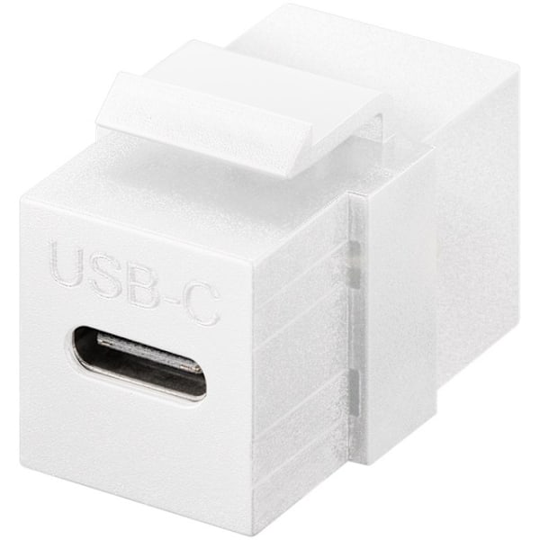 Goobay Keystone-modul USB-C™-kontakt, USB 3.2 Gen 2 (10 Gbit/s), vit USB-C™-uttag > USB-C™-uttag