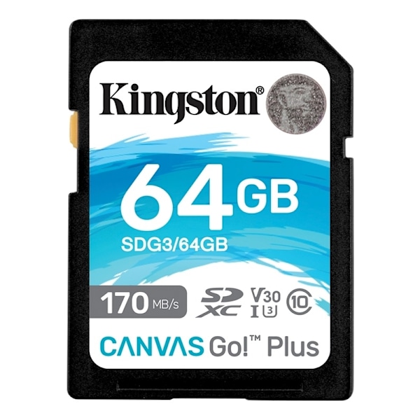 Kingston 64GB SDXC Canvas Go Plus 170R C10 UHS-I U3 V30