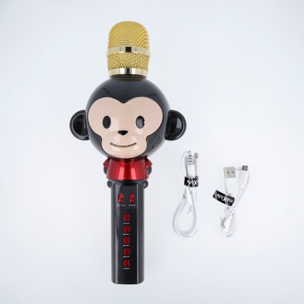 Maxlife Animal MX-100 - Bluetooth-karaokemikrofoni sisäänrakennetulla kaiuttimella, musta