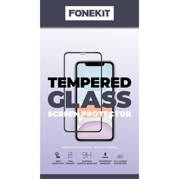 FoneKit Helfodral Härdat glas, iPhone 15 Plus Transparent