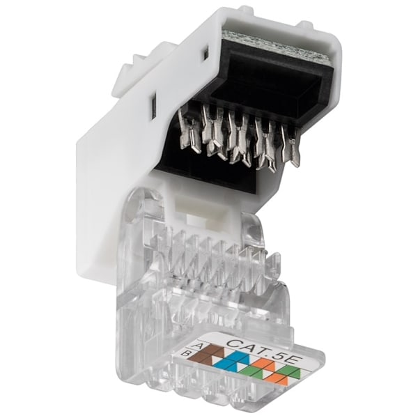 Goobay Keystone-modul RJ45 CAT 5e, UTP, 100 MHz 18,11 mm bred, RJ45-kontakt (8P8C), snap-in-system