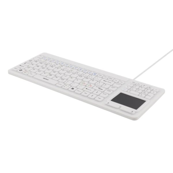DELTACO rubberized keyboard with touchpad, IP68, 105 keys, white