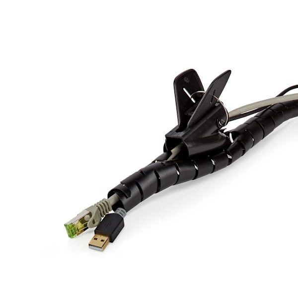 Nedis Kabel Management | Spiral ærme | 1 stk. | Maksimal tykkelse på kabel: 16 mm | PE | Sort