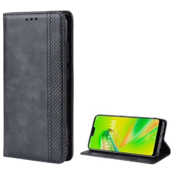 PU leather case with card slots for iPhone 15, Black Svart