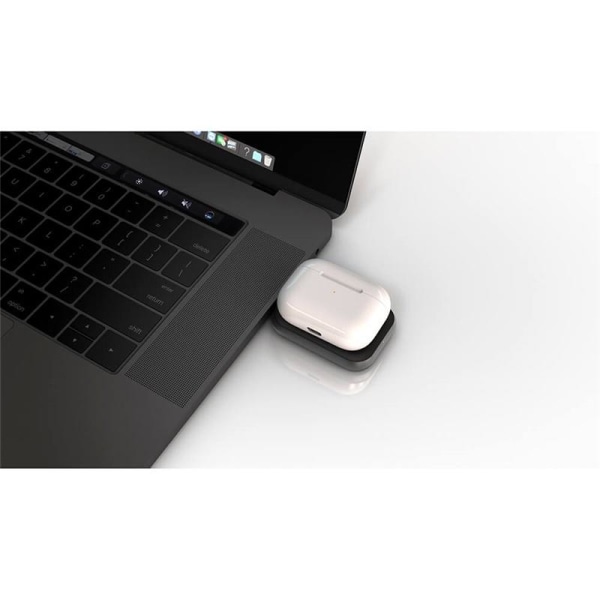 Zens Singel Apple Airpods Laturi QI USB-C Stick Alumiini Musta