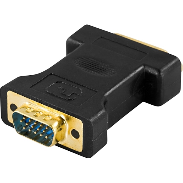 DELTACO DVI-adapter, DVI-I Single Link - VGA, 24+5-pin hun - 15-pin ha