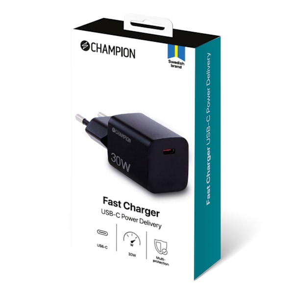 Champion Oplader 30W PD Sort