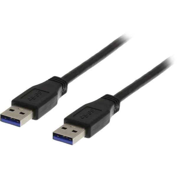 DELTACO USB 3.0 kabel, Typ A hane - Typ A hane, 1m, svart (USB3-